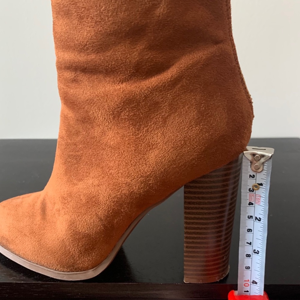 Cognac Boot Block Heel - Picture 6 of 8